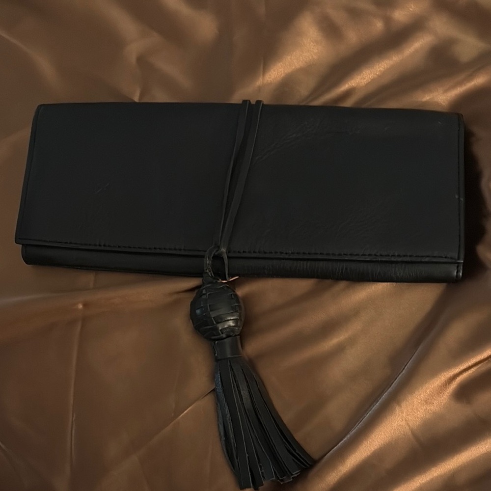Elegant Black Clutch with Tassel